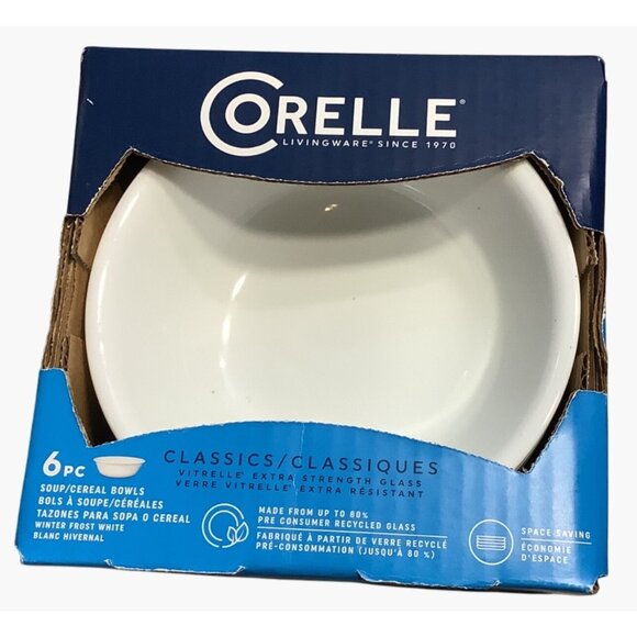Corelle Classics 6-Piece Soup/Cereal Bowls 18 Ounce White - Picture 3 of 5